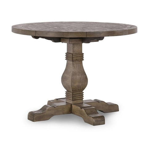 Weathered Brown Solid Wood Dining Table | Rustic Kitchen Furniture – Oakvello