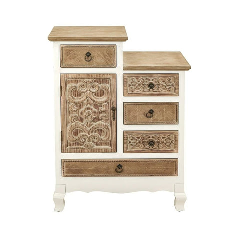 Solid Wood Cabinet with 5 Drawers and 1 Door