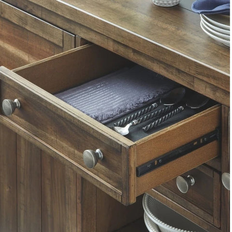 Grey Finish Solid Wood Sideboard | Contemporary Living Room Storage – Oakvello