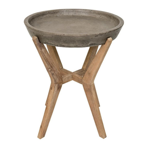 Dark Grey Solid Wood Outdoor End Table | Garden & Patio Accent Furniture – Oakvello