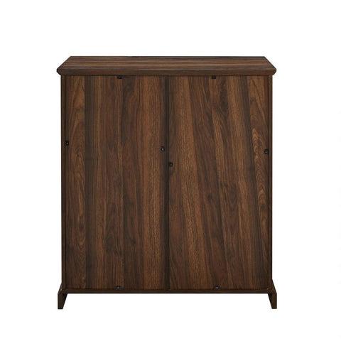 Dark Walnut Solid Wood Bar Cabinet with Sliding Glass Door | Home Bar Furniture – Oakvello