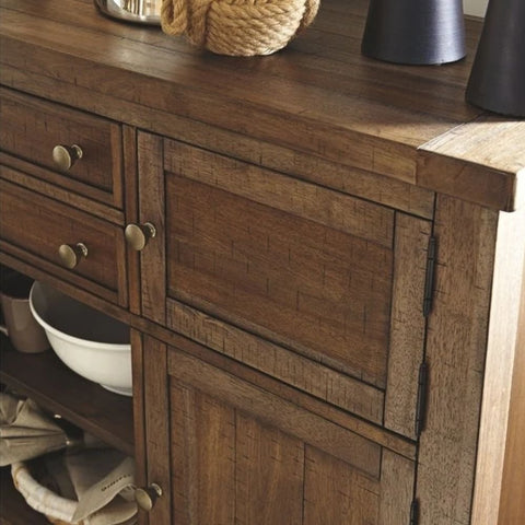 Grey Finish Solid Wood Sideboard | Contemporary Living Room Storage – Oakvello