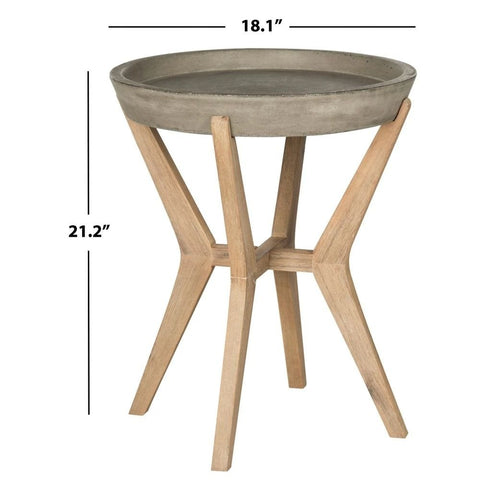 Dark Grey Solid Wood Outdoor End Table | Garden & Patio Accent Furniture – Oakvello