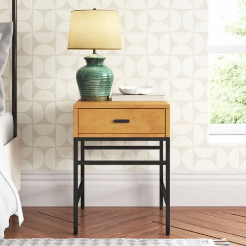Solid Wood End Table with Storage | Living Room Accent Side Table – Oakvello