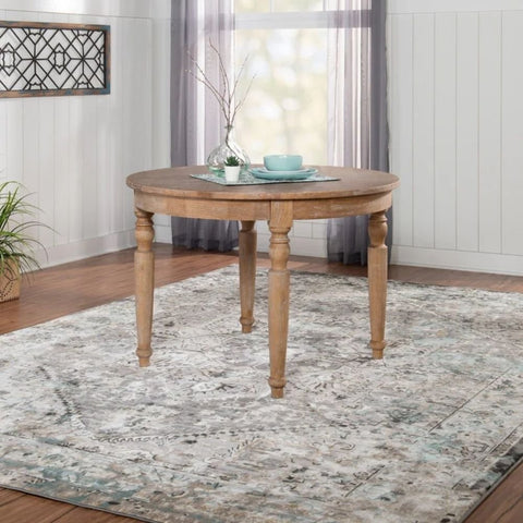 Natural Brown Solid Wood Round Table | Living Room Accent Furniture – Oakvello