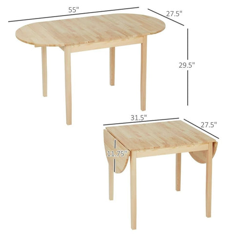 Solid Wood Folding Kitchen Dining Table | Space-Saving Furniture – Oakvello