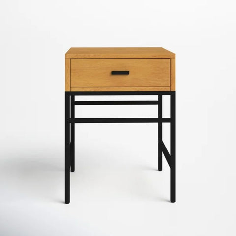 Solid Wood End Table with Storage | Living Room Accent Side Table – Oakvello