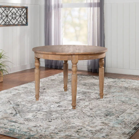 Natural Brown Solid Wood Round Table | Living Room Accent Furniture – Oakvello