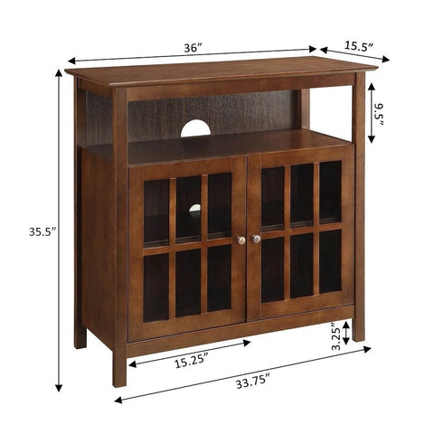 Solid Wood TV Stand with Storage Cabinets | Media Console & Living Room Furniture – Oakvello