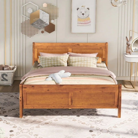 Queen Size Upholstered Platform Bed | House-Style Solid Wood Bedroom Furniture – Oakvello