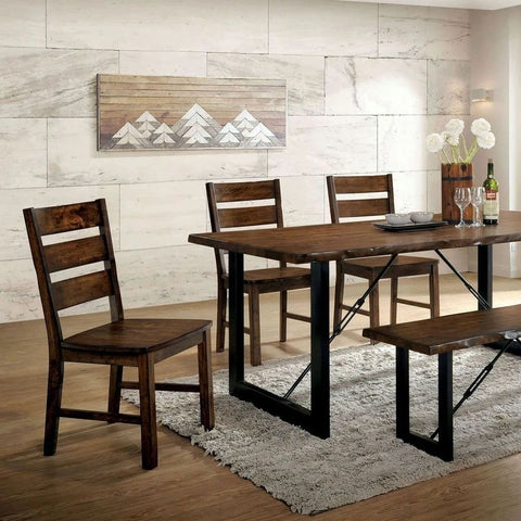 Solid Wood Armless Ladder Back Dining Chair | Kitchen & Dining Seating – Oakvello
