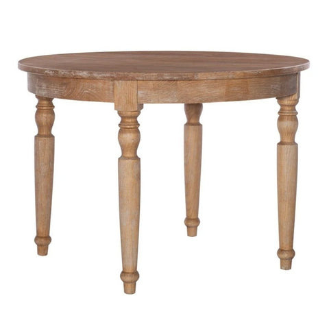 Natural Brown Solid Wood Round Table | Living Room Accent Furniture – Oakvello