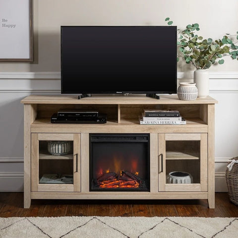 Solid Wood 2-Door TV Stand Cabinet | Media Console & Living Room Storage – Oakvello