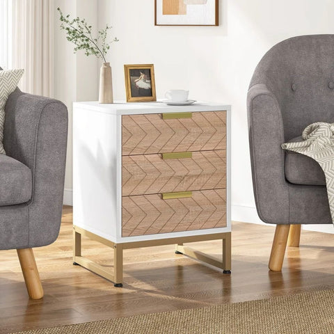 3-Drawer Nightstand | Solid Wood Bedside Table for Bedroom – Oakvello