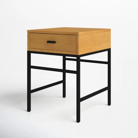 Solid Wood End Table with Storage | Living Room Accent Side Table – Oakvello