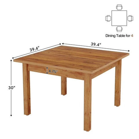 Square Solid Wood Dining Table | Seats 2-4 | Kitchen & Dining Room Furniture – Oakvello