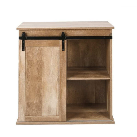 Natural Oak Finish Solid Wood Wine & Storage Cabinet | Home Bar Furniture – Oakvello