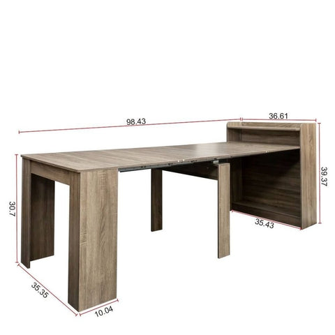 Brown Extendable Solid Wood Dining Table | Seats up to 5 | Kitchen Furniture – Oakvello