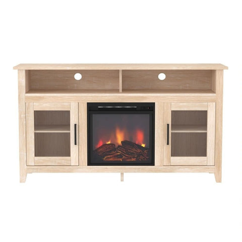 Solid Wood 2-Door TV Stand Cabinet | Media Console & Living Room Storage – Oakvello