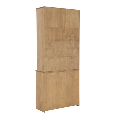 Solid Wood Bookcase | 4 Shelves & 3 Drawers Living Room Display Storage – Oakvello
