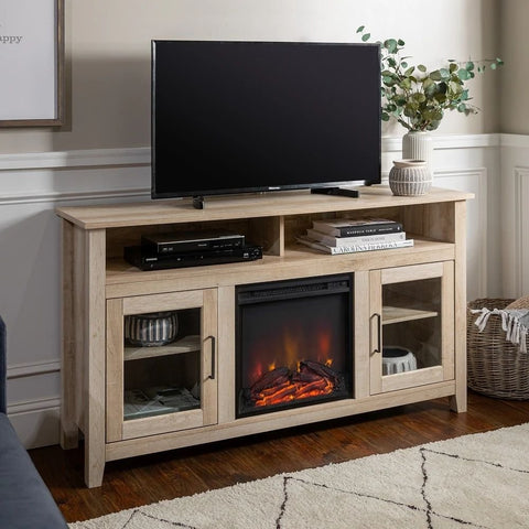 Solid Wood 2-Door TV Stand Cabinet | Media Console & Living Room Storage – Oakvello