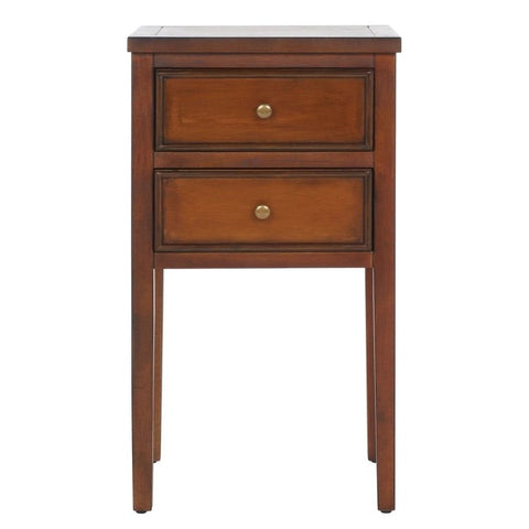 Brown Finish Solid Wood End Table | Living Room Accent Side Table – Oakvello