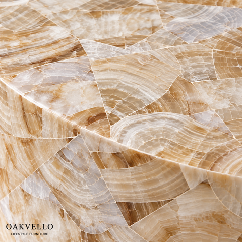 Monochrome Luxe Round Bone Inlay Coffee Table | Handcrafted Artisan Living Room Furniture – Oakvello