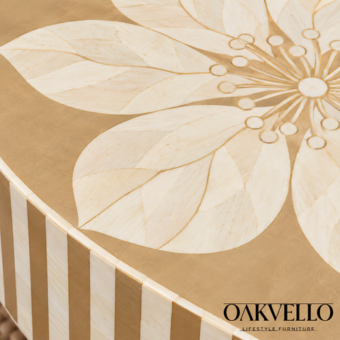 Celestia Bone Inlay Coffee Table | Handcrafted Artisan Living Room Furniture – Oakvello