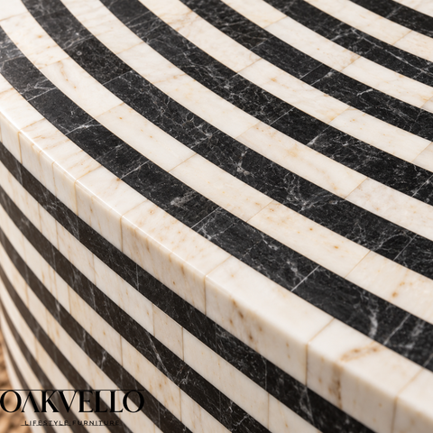 Jodhpuri Black Bone Inlay Coffee Table | Artisan Living Room Furniture – Oakvello