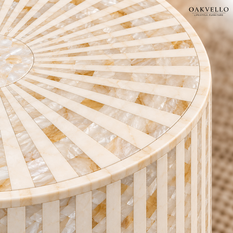 Cream Mosaic Nesting Coffee Table I Oakvello