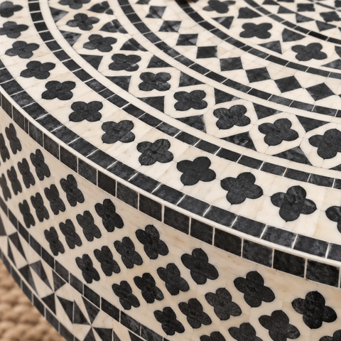 Bone Inlay Coffee Table | Handcrafted Artisan Living Room Centre Table – Oakvello