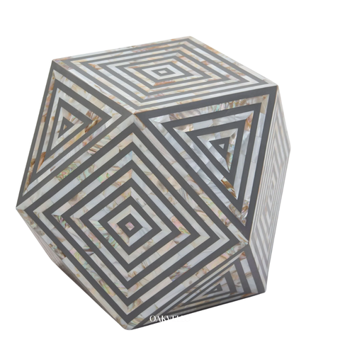 Vortex Geo Bone Inlay Side Table