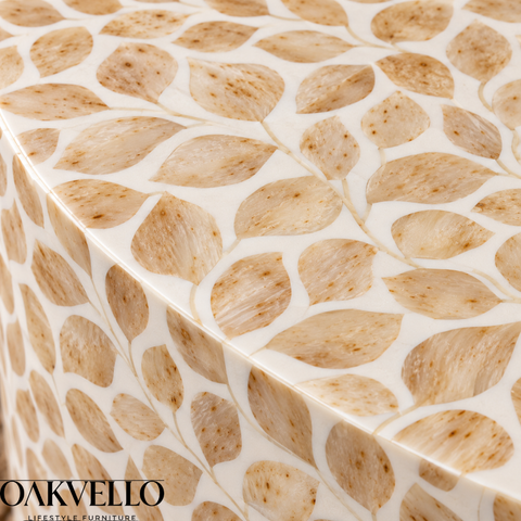 Round Bone Inlay Coffee Table | Handcrafted Artisan Living Room Furniture – Oakvello