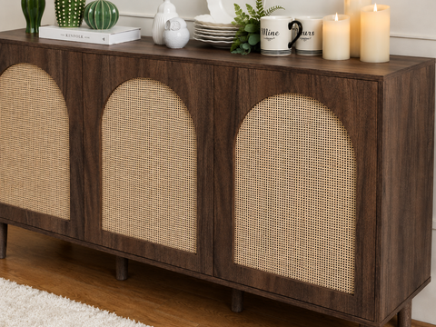 Solid Wood Sideboard Cabinet | Living Room Storage Furniture – Oakvello
