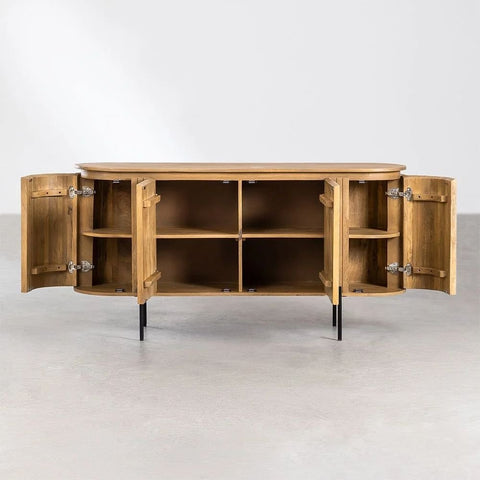 Analis Solid Mango Wood Sideboard | Living Room Storage Cabinet – Oakvello