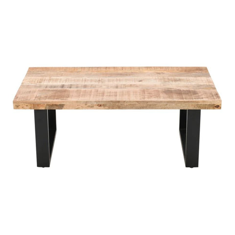 Merlin Solid Mango Wood & Metal Coffee Table | Living Room Furniture – Oakvello