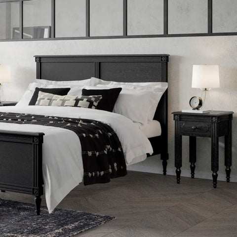 Dark Solid Wood Bed | Rich Finish Premium Bedroom Furniture – Oakvello