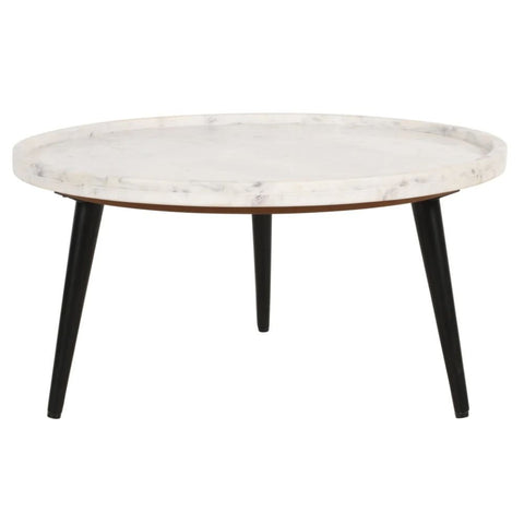 Jaipuri York Marble Top Coffee Table with Metal Legs | Living Room Furniture – Oakvello