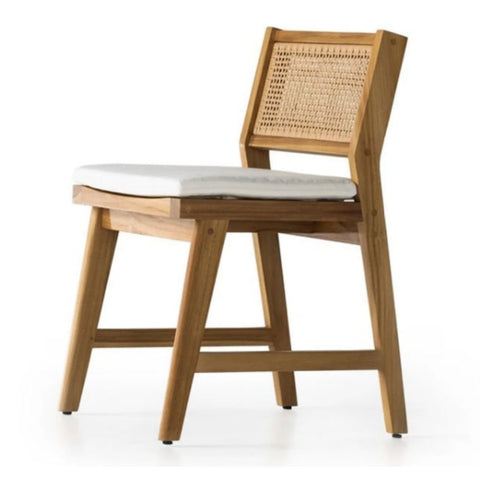 Solid Wood & Cane Dining Chair | Boho Kitchen Seating – Oakvello