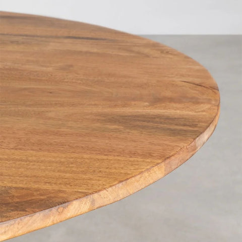 Weymar 120cm Round Solid Mango Wood Dining Table | Kitchen Furniture – Oakvello