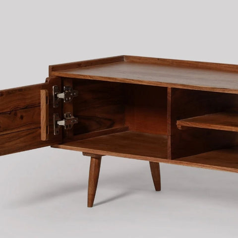 Solid Sheesham Wood TV Cabinet | Media Console & Living Room Storage – Oakvello