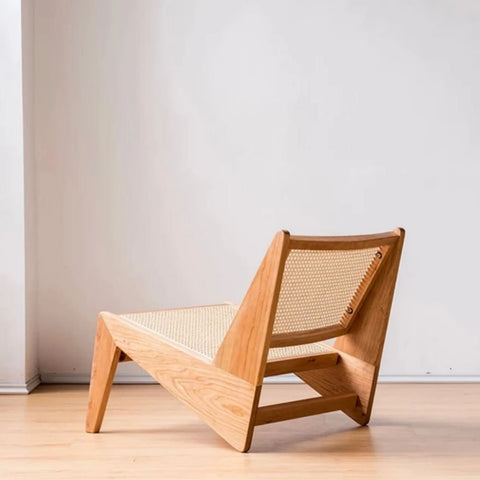 Kangaroo Cane Rattan Chair | Solid Wood Boho Accent Seating – Oakvello