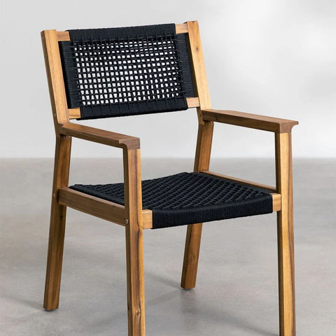 Tenay Square Solid Wood Dining Chair with Armrests | Kitchen Seating – Oakvello