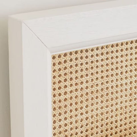 Jodhpur Cane Rattan Bed | Handcrafted Solid Wood Bedroom Furniture – Oakvello