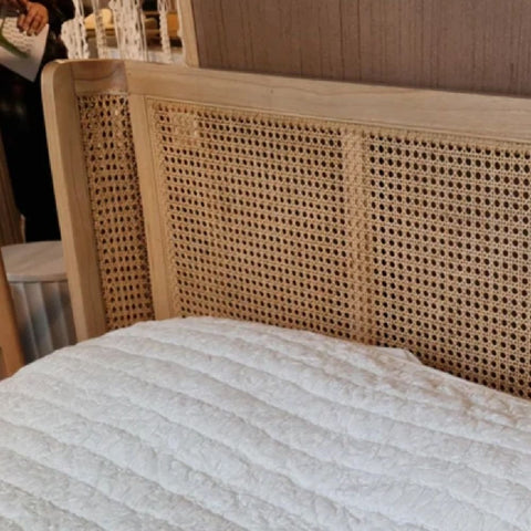 Jaipur Cane Bali Series Bed | Handcrafted Rattan Solid Wood Bedroom Furniture – Oakvello