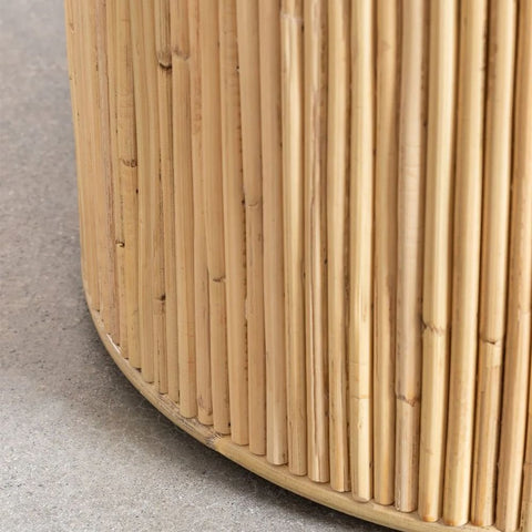 40cm Round Rattan Coffee Table | Boho Living Room Accent Furniture – Oakvello