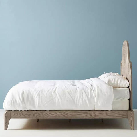 Jaipuri Carved Solid Wood Bed | Handcrafted Heritage Bedroom Furniture – Oakvello