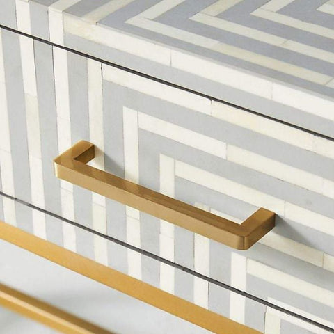 Ajmeri Grey Bone Inlay Console Desk | Artisan Home Office Furniture – Oakvello