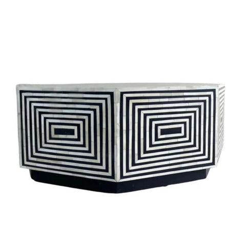 Hexagon Solid Wood Coffee Table | Geometric Living Room Centre Table – Oakvello