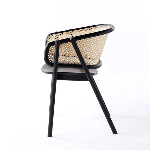 Solid Mango Wood & Cane Dining Chair | Boho Kitchen Seating – Oakvello